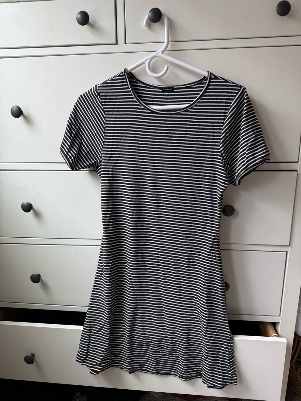 Brandy Melville Black and White Striped Mini Dress